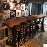 美式loft铁艺实木长桌吧台桌星巴克桌椅咖啡厅桌酒吧桌餐桌高脚椅