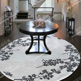 时尚中式梅花圆形地毯客厅茶几沙发地毯卧室床边手工腈纶地毯定制