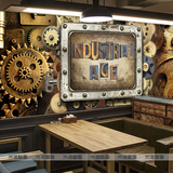 复古重工业齿轮墙纸创意个性餐厅休闲吧咖啡厅背景墙壁纸大型壁画