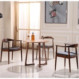 欧式原木咖啡厅桌椅组合奶茶甜品店餐桌椅简约小圆桌茶几阳台桌椅