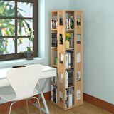 多层简易旋转实木书架落地置物书架自由组合学生书柜创意儿童书架