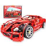 乐高式难度科技组装法拉利599GTB跑车高难度拼装积木机械车玩具