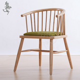 现代简约新中式餐椅实木椅子布艺软垫靠背餐桌椅设计师办公家用椅