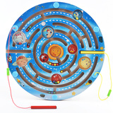 磁性环形迷宫木质木制早教益智力儿童走珠走球玩具宝宝2-3-5-6岁