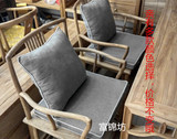 批发办公室茶楼会馆用中式坐垫椅垫餐椅红木沙发座垫灰色棉麻定做