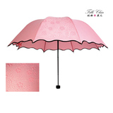韩版创意遇水开花变色遮阳伞折叠雨伞晴雨两用三折晴雨伞遮阳伞