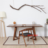 北欧宜家实木餐桌小户型咖啡桌简约工作台长方形松木办公桌电脑桌