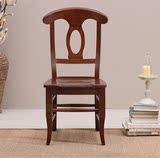 预定美式实木餐椅 简约创意全实木餐桌餐椅组合小户型客厅餐椅