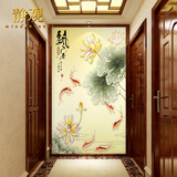 中式3D立体玄关大型壁画 过道走廊客厅餐厅背景墙壁纸 装饰画墙纸