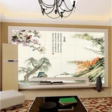 中式加厚无纺布大型3D壁画卧室床头沙发背景墙纸画壁画立体壁纸