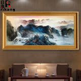 日康中式手绘风景油画美式玄关壁画客厅装饰画手工山水有框挂画