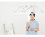 日系 加厚透明雨伞男女学生情侣韩国小清新长柄伞日本创意自动