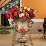 高档欧式复古树脂玄关大花瓶创意客厅家居装饰品酒柜花器插花摆件