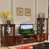 欧式电视柜酒柜组合 客厅家具套装 美式电视柜 住宅家具 实木酒柜