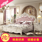 现代简约软床欧式双人床1.8米实木真皮公主婚床家具白色高箱床