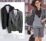 春装新款日本高端立体裁剪针织羊毛修身显瘦帅气短款小西装外套女