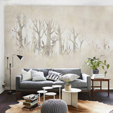 北欧壁纸个性定制手绘卧室客厅电视背景墙纸无缝墙布创意壁画壁纸
