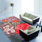 防尘加密纯手工羊毛地毯荷花现代中式家用客厅卧室床边地垫 定制