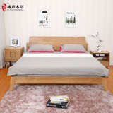 纯实木床白橡木双人床 简约现代日系双人床新中式1.5米 1.8米新款