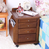 实木床头柜简约现代 卧室简易床头柜 多功能创意儿童床头柜可移动