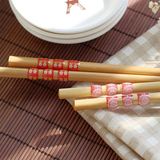 韩国小清新天然竹筷子 日式竹木筷创意灯笼蕾丝小碎花结婚礼品筷