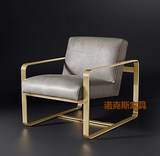 欧式不锈钢镀金休闲椅 沙发椅 创意客厅样板房设计师单椅洽谈椅
