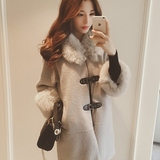 韩版2016孕妇装毛领羊羔毛加厚孕妇毛呢外套秋春装上衣呢子大衣女