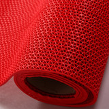 PVC可剪裁S型镂空网格橡胶地垫浴室厨房防水防滑可冲洗塑料红地毯