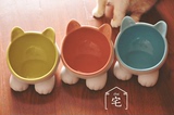 宅猫酱美国Vivipet 小Q碗陶瓷倾斜角猫餐桌宠物碗猫碗猫水盆包邮