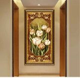 高档新欧式客厅玄关竖版过道走廊挂画装饰画大厅房间门墙面壁画