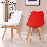 欧式实木餐椅伊姆斯椅休闲咖啡椅塑料椅靠背椅创意椅办公椅电脑椅