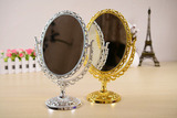 椭圆形化妆镜塑胶镀铜椭圆形镜子台式镜子 双面化妆镜 梳妆镜