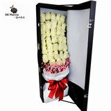 厄瓜多尔进口七彩玫瑰花礼盒33朵高端定制生日情人节预定上海北京