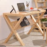 纯实木电脑桌1.2米办公桌椅 家用北欧宜家创意X中式写字台式书桌