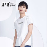 gxg.jeans男装新款夏季时尚修身字母休闲白色短袖T恤潮#62944025