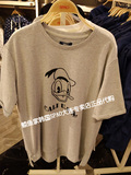SPAO正品代购 16女款迪士尼系列短袖套头卫衣 T恤 唐老鸭 长款