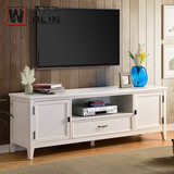 现代美式乡村实木电视柜 简约欧式小户型客厅电视柜茶几组合家具