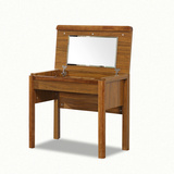 实木梳妆台翻盖卧室板式书桌简易现代简约迷你新中式小户型化妆台