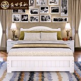 实木床白色松木床1.2米1.5米1.8米床儿童床 欧式简约单人床双人床