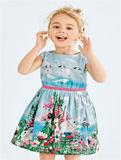 夏装儿童服装 外贸原单欧美大牌卡通兔子花朵女童连衣裙 婴儿小童
