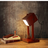 简约现代创意个性实木制床头灯卧室桌面书房装饰灯具原木台灯