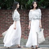 韩国代购2016春装甜美淑女长袖卫衣百褶吊带裙连衣裙时尚两件套装