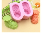 宝宝鞋DIY手工皂模具洁面皂盐雕模 硅胶模具香皂肥皂模具烘焙模具