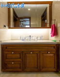 品牌欧式橡木浴室柜洗脸盆美式实木落地柜仿古做旧复古台盆收纳柜