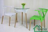 北欧创意塑料餐椅白色靠背牛角椅子现代简约时尚餐椅咖啡椅子简易