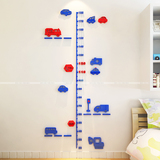 汽车宝宝身高贴儿童房墙纸贴画幼儿园婴儿身高尺3D亚克力立体墙贴