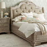 法式复古别墅卧室家具 欧式雕花实木床双人1.8米美式1.5米床