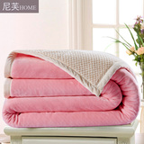 特价韩国秋冬纯色加厚珊瑚绒毛毯保暖单双人双层法兰绒毯子空调毯