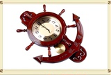 康巴丝船舵实木挂钟客厅摇摆静音钟表仿古中式舵手超大号时钟壁钟