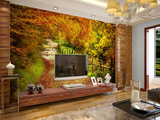 启美壁纸3D立体风景油画小路大型壁画客厅卧室电视背景墙环保墙纸